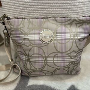 Coach Crossbody Bag with Purple and Gold Pattern LIKE NEW